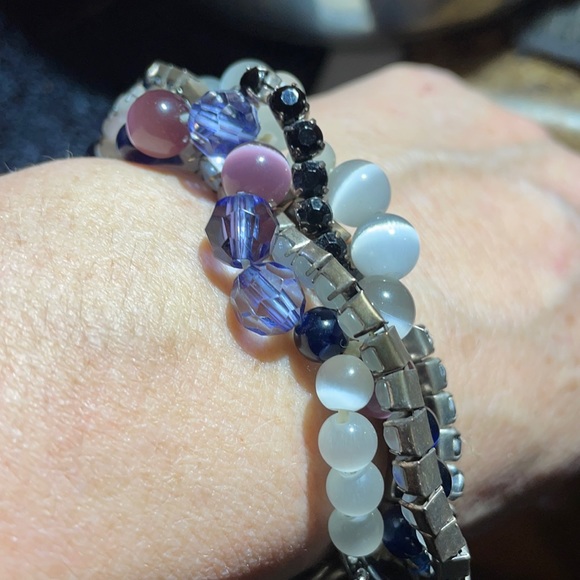 💜💎Bling Silver Beaded Chain Bracelet💎💜 - Picture 1 of 5